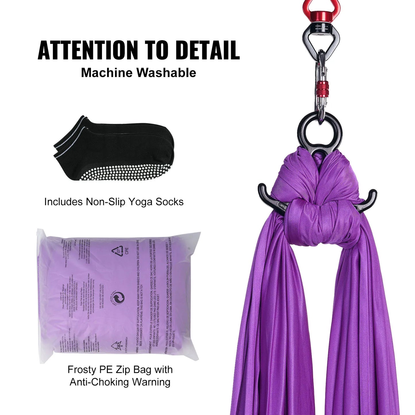 VEVOR Aerial Yoga Hammock Silk Fabric Starter Kit All Levels