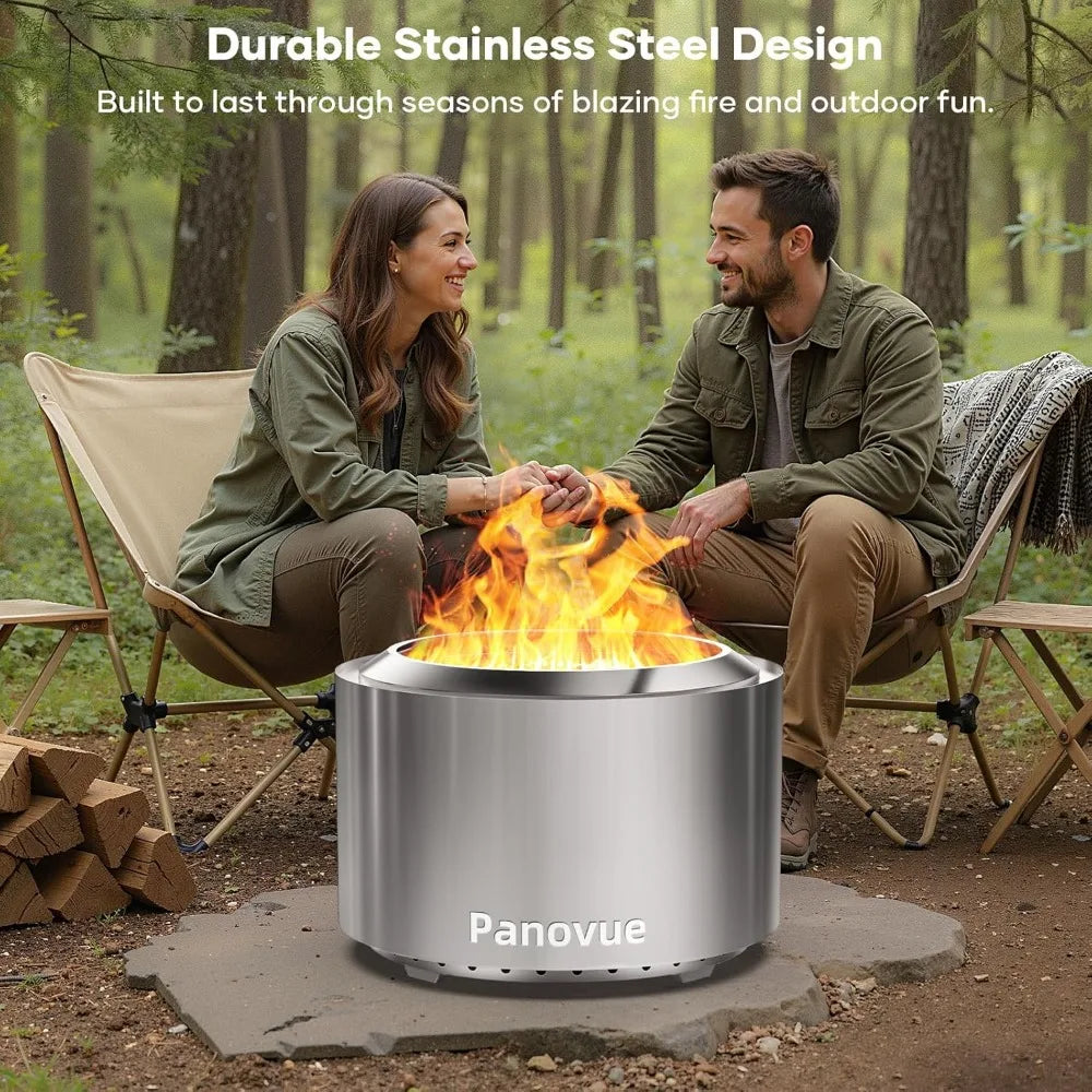 Smokeless Fire Pit Stainless Steel Outdoor Wood Burning