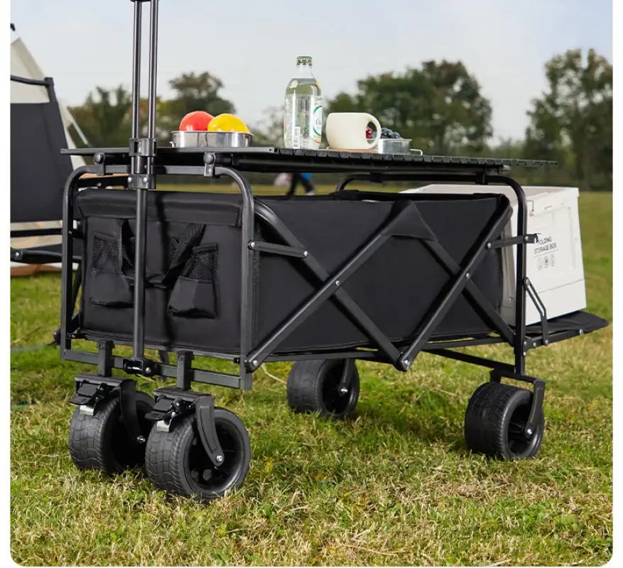 Foldable Camping Cart With Telescopic Handle And Large Capacity