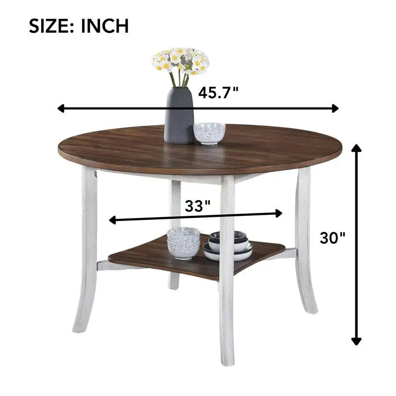 Round Dining Table Set With 4 Comfortable Chairs For Home