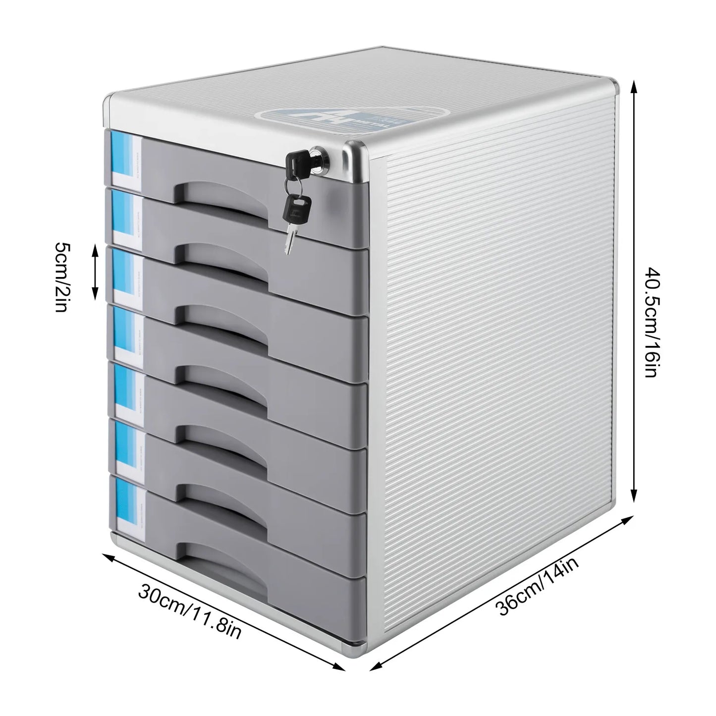 Aluminum Alloy Drawer Organizer With Lockable 7 Compartments For Office