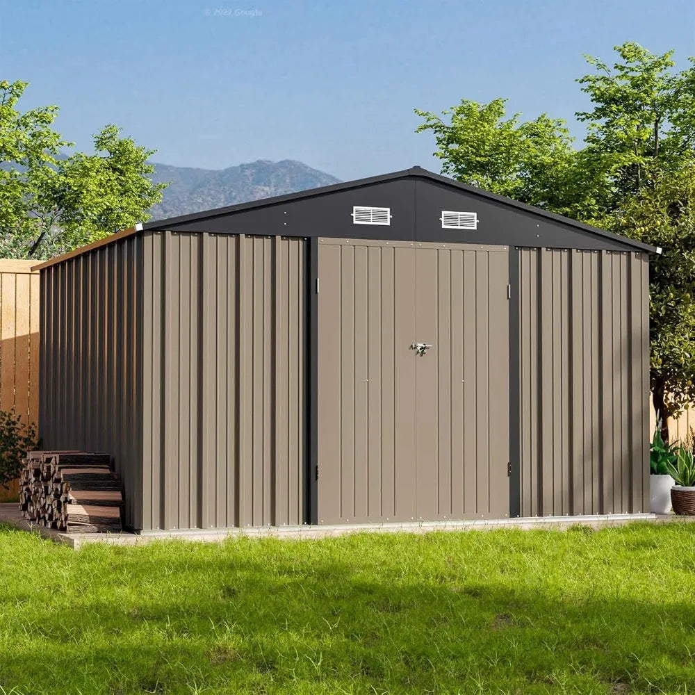 IndustrialGrade Metal Storage Shed With Floor Frame And WeatherResistantDoubleLock