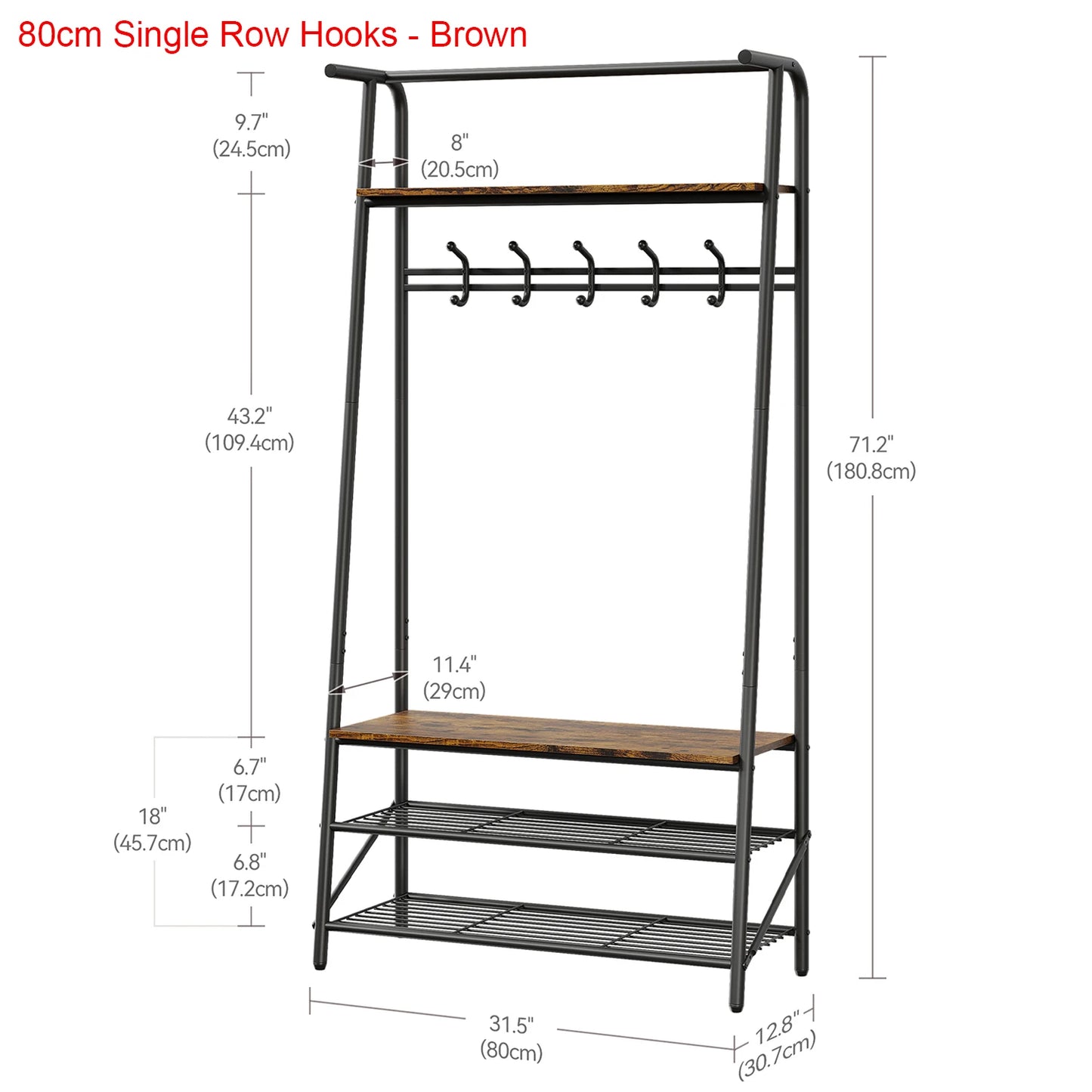 TWISTER.CK Coat Rack Shoe Bench 4in1 Hall Tree Entryway