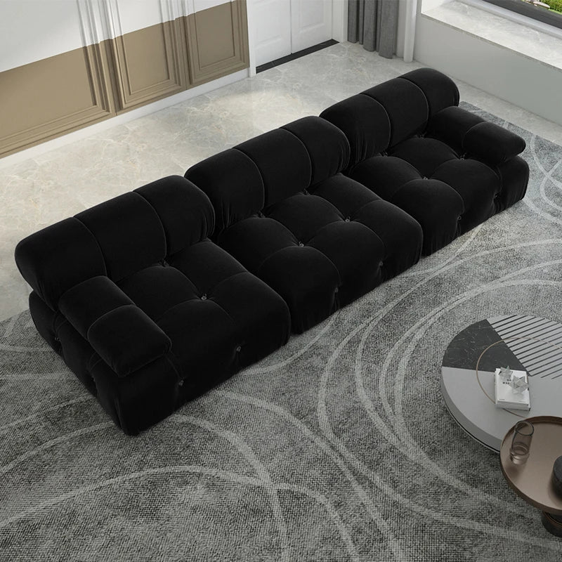 Sdorens Modern Velvet Modular Sectional Sofa Convertible Three Seater