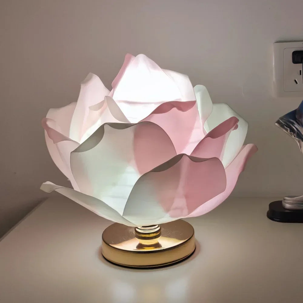 Creative Rose Floral Table Lamps For Girls Bedroom