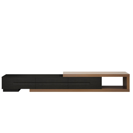 QiaoShiRen Extendable TV Stand Wood Media Console With Drawers