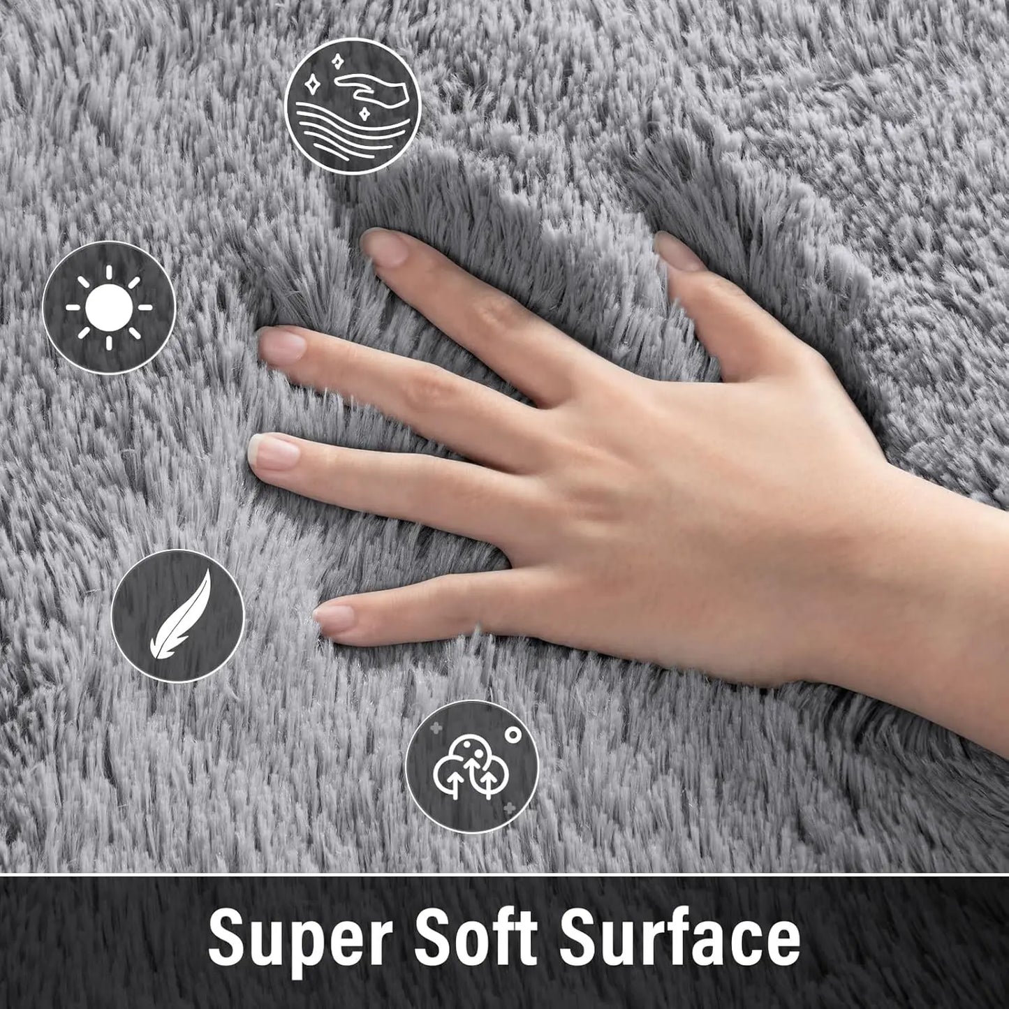 Soft Modern Shag Rug For Living Room Bedroom Non Slip