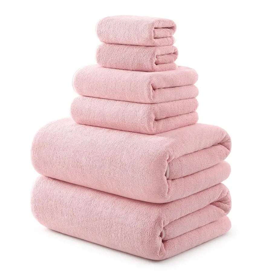 Bath Towels Set of 6 Oversized Bath Sheets 70 x35 in, 670GSM Ultra Soft amp Highly Absorbent, Quick Dry Pink Towel Sets for Bath