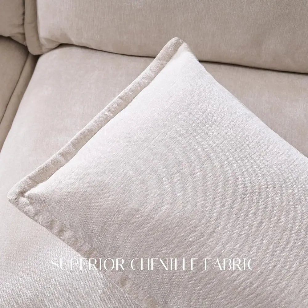 Cloud U Shape Sectional Sofa With Built In Storage Ottoman For Living Room Contemporary Comfort