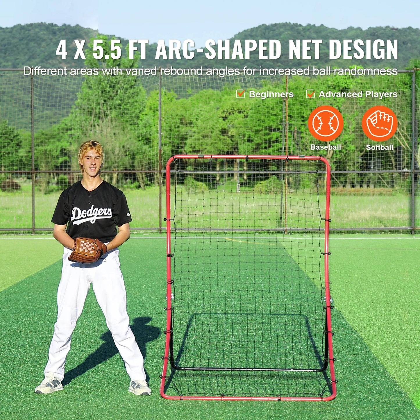 SucceBuy PitchBack Baseball Rebounder Net For Grounders Pop Flies