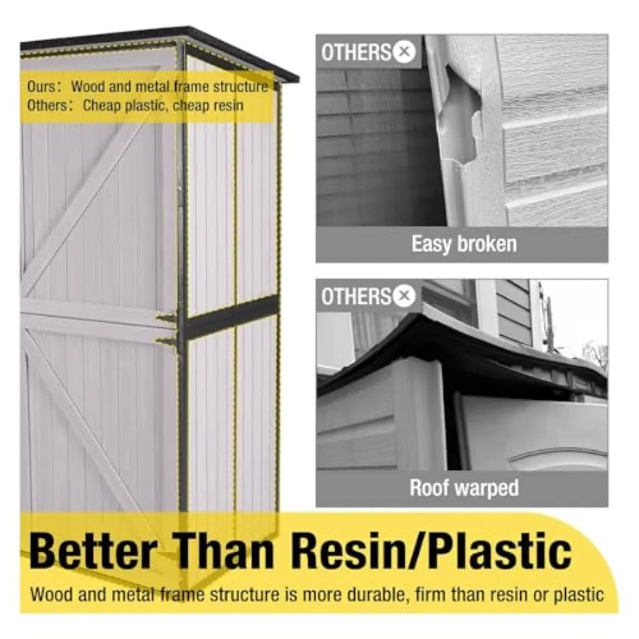 Mdng Waterproof Outdoor Storage Shed With Adjustable Shelves
