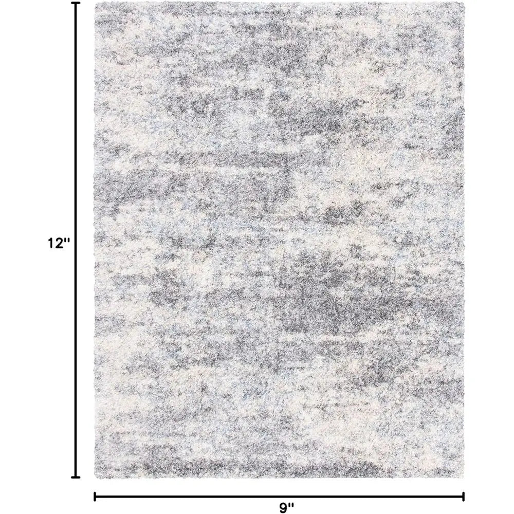 Plush Fabric Jacquard Striped Area Rug Nonwoven Backing Easy Clean