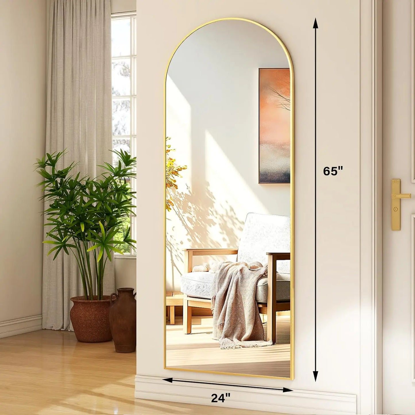 HARRITPURE Arched Mirror Free Standing And Wall Mounted