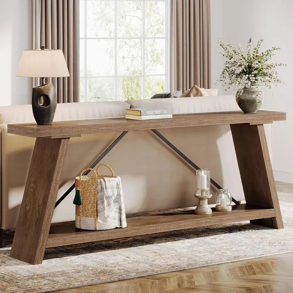 Sofa Table With Storage For Entryway Hallway Living Room