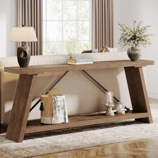Sofa Table With Storage For Entryway Hallway Living Room