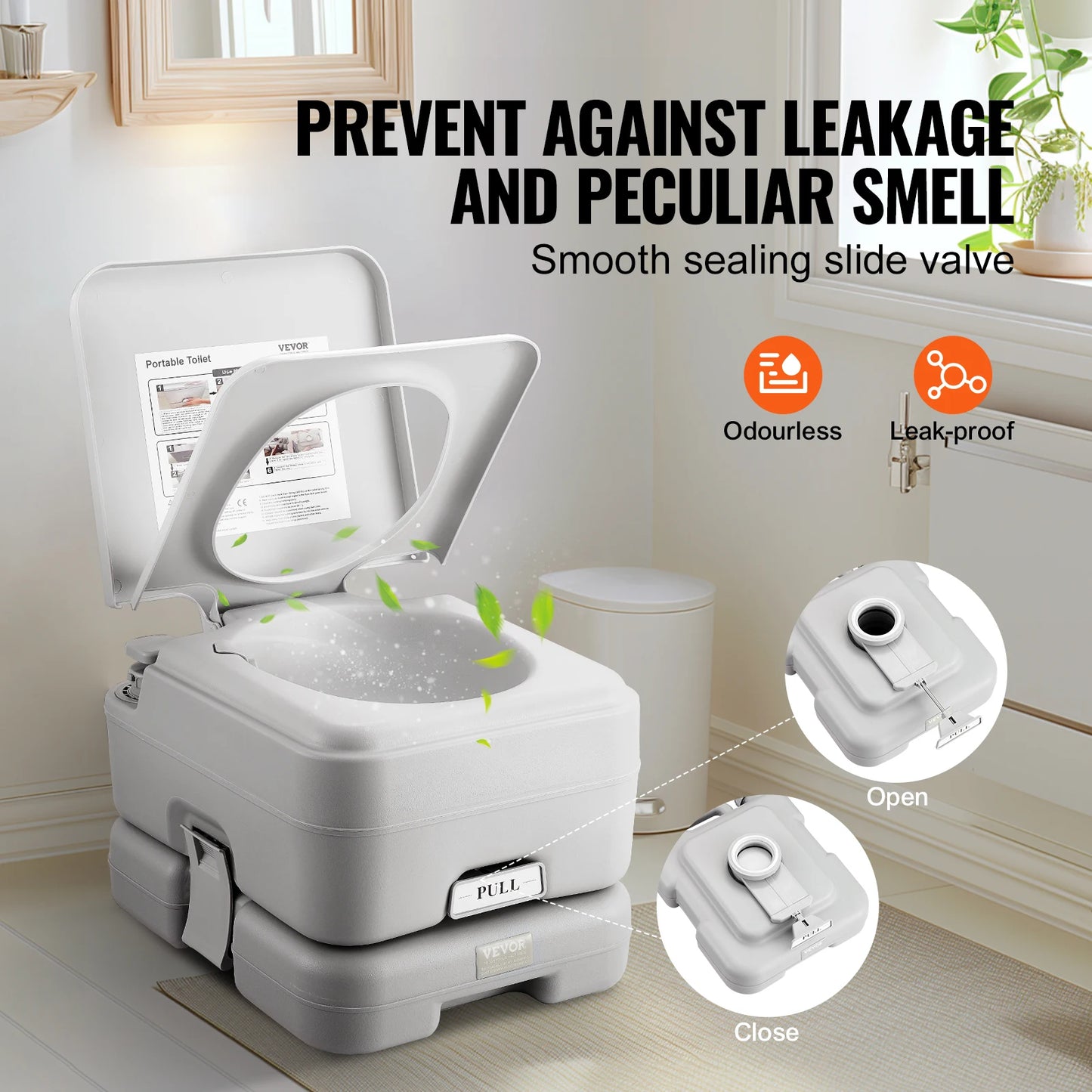 SucceBuy Portable Camping Toilet With Pressurized Flush System