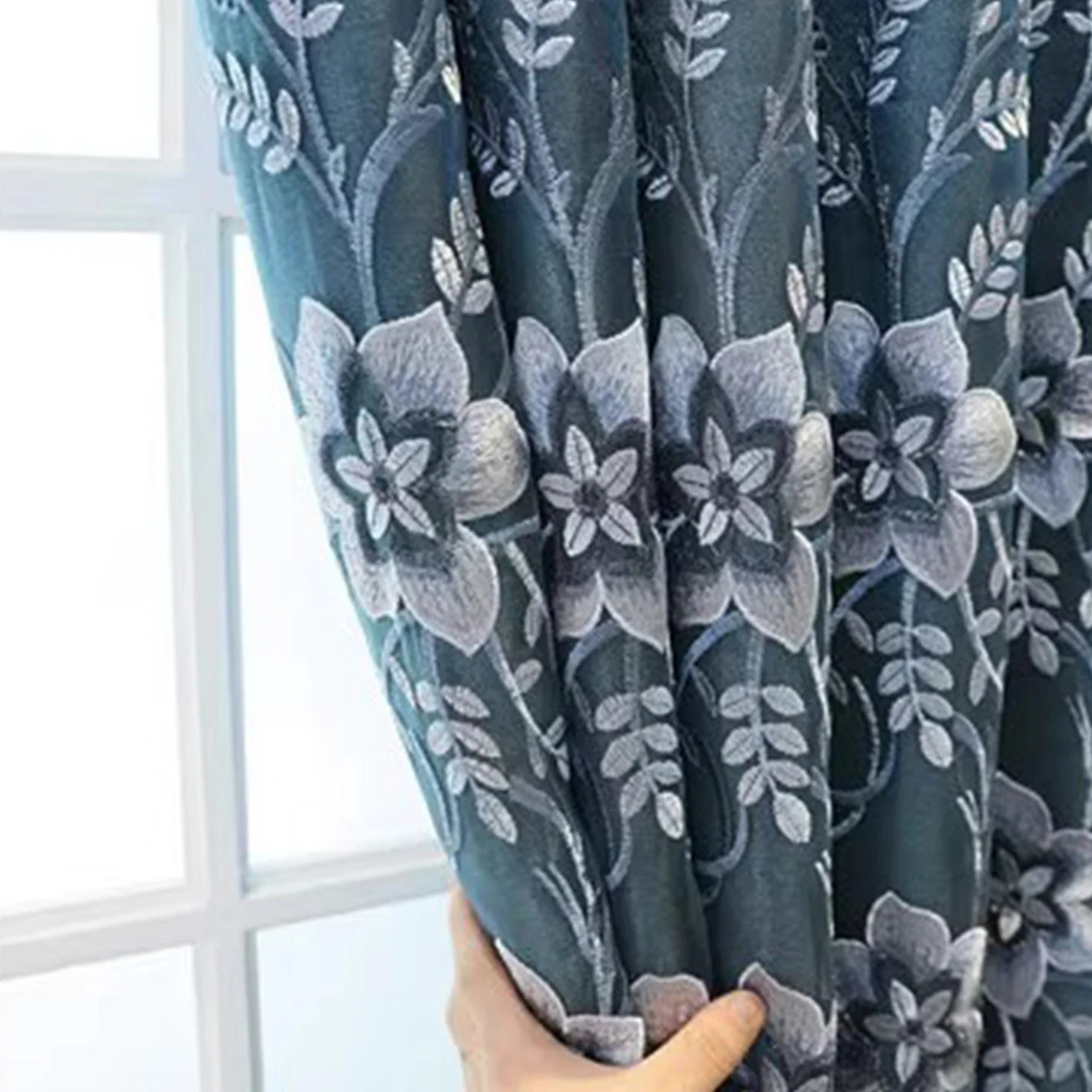 Plant Flower Blackout Curtain Cloth Nordic Simple Bedroom Living Room Balcony Atmospheric Double Layer