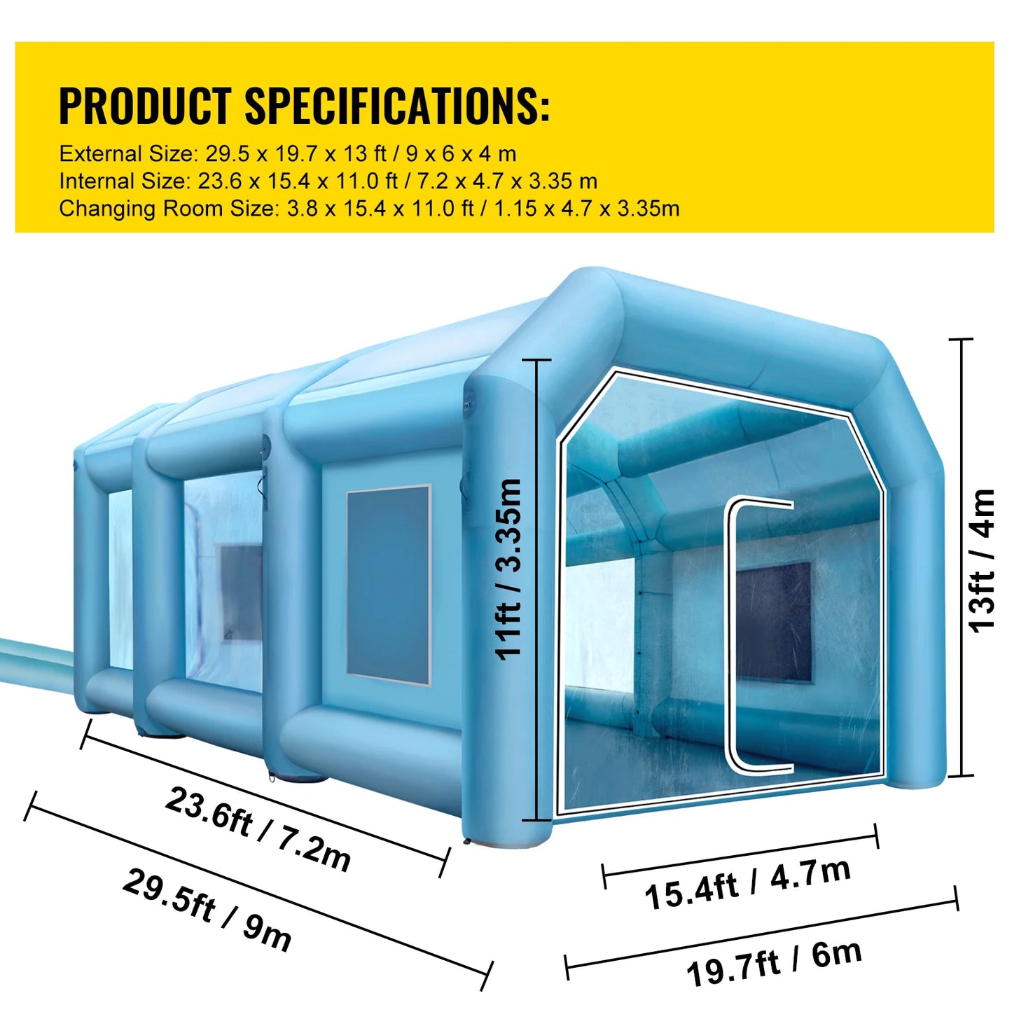 SucceBuy Inflatable Spray Booth Tent For Car Painting