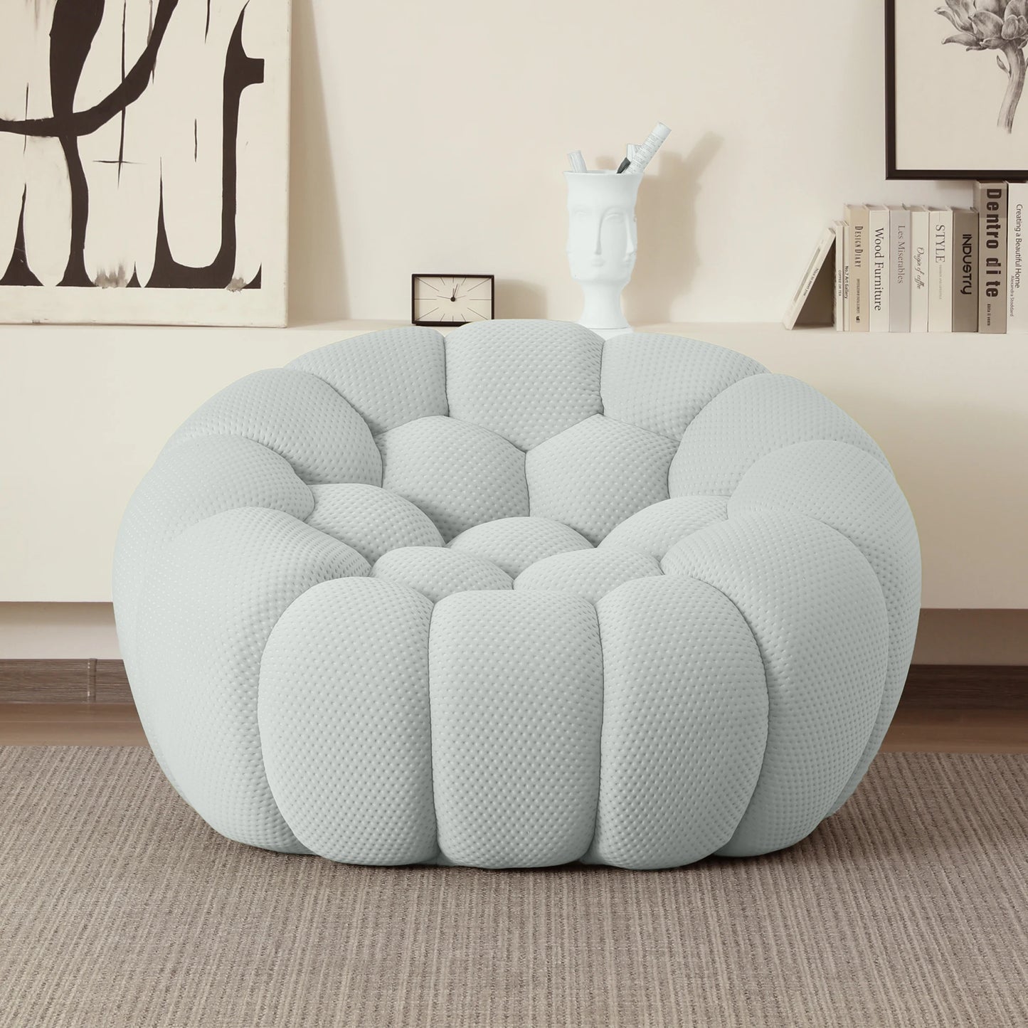 Sdorens Boneless Bubble Football-Shaped Couch Lounge Chair For Living Room