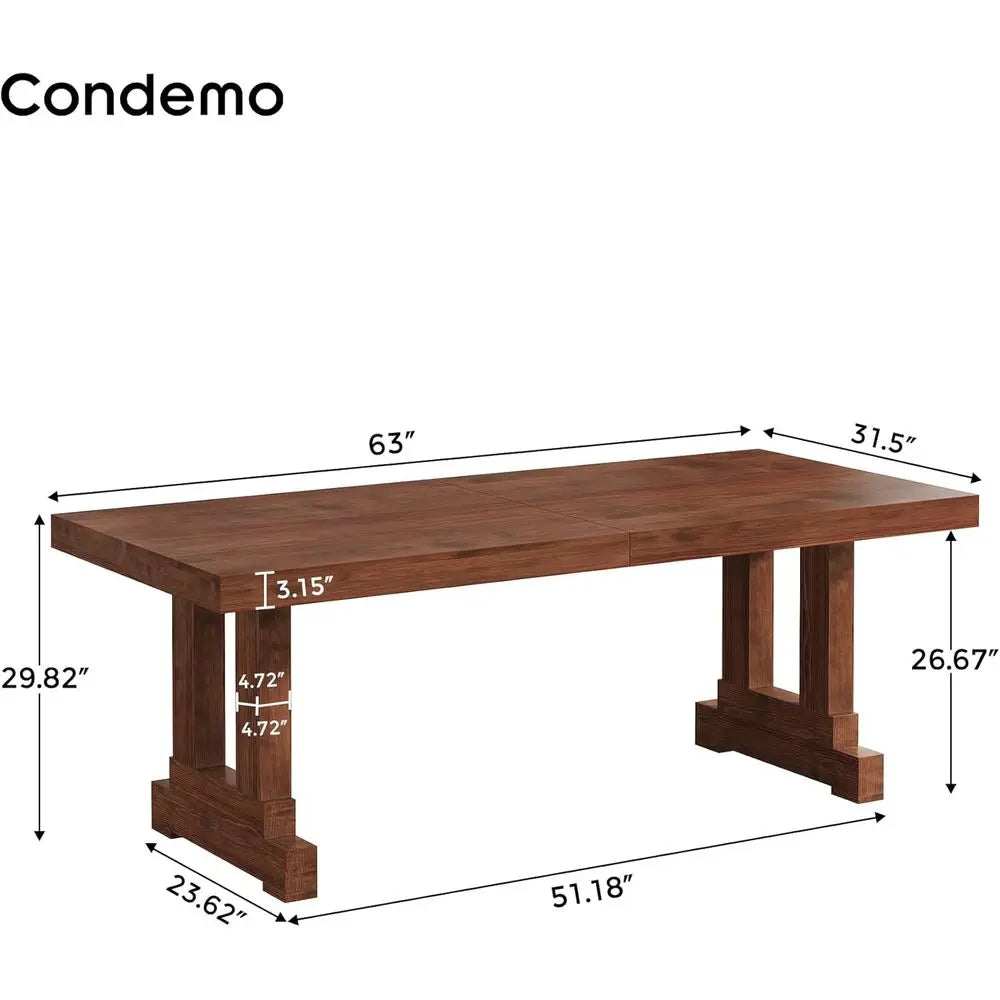 Solid Wood Home Office Desk With Strong Legs