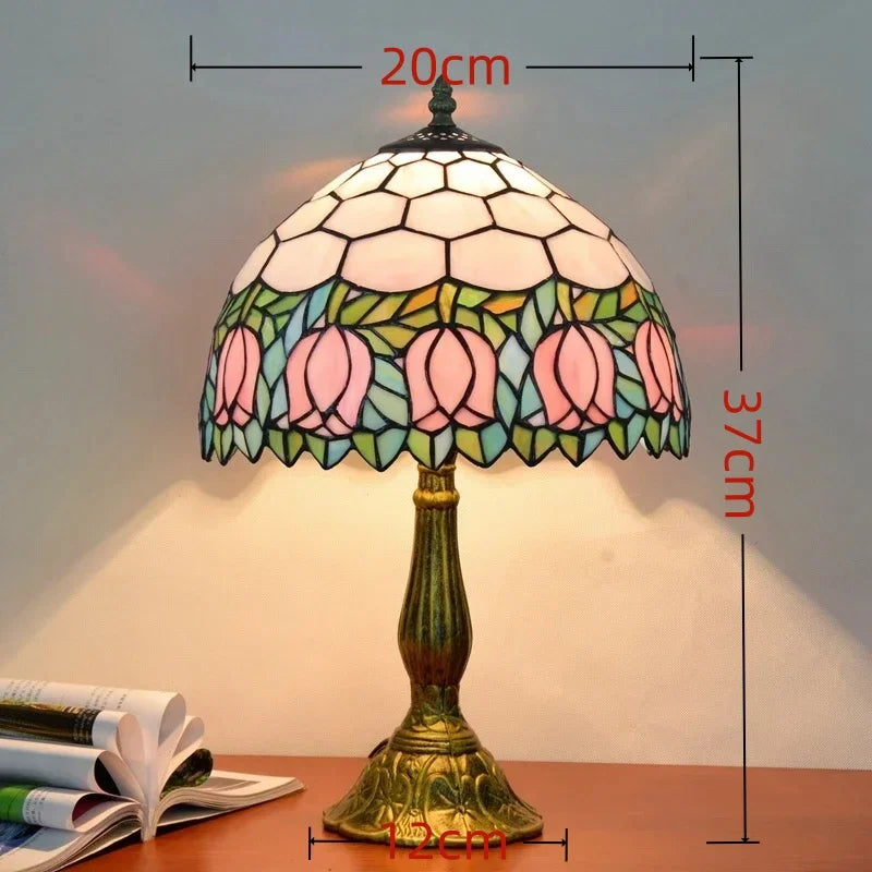 Jiankexing Retro Stained Glass Desk Lamp For Home Lighting