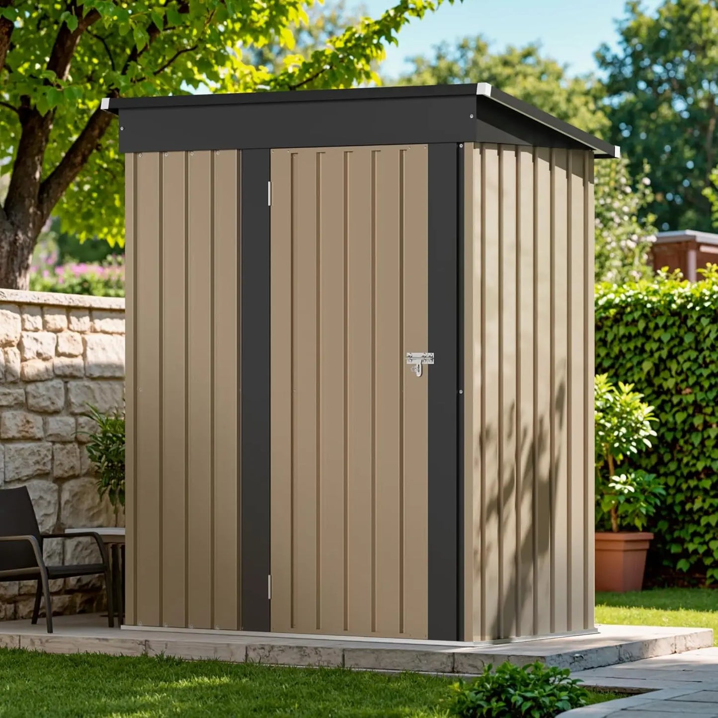 Lockable Metal Outdoor Storage Shed For Garden Anti-Corrosion Customizable