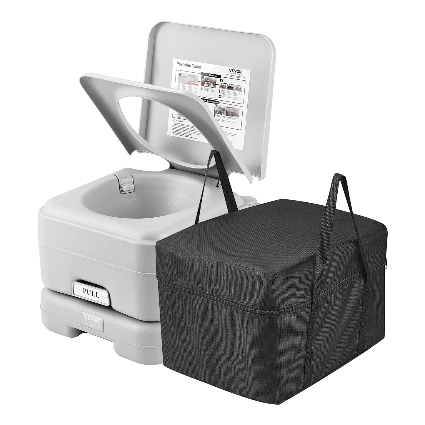 SucceBuy Portable Camping Toilet With Pressurized Flush System