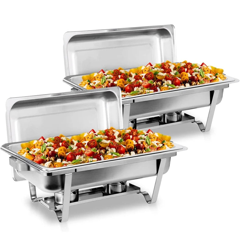 Hign-concerned Stainless Steel Chafing Dish Buffet Set With Lids And Holders For Restaurant Catering