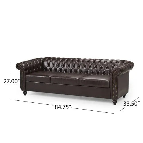 Chesterfield Sofa With Button Tufting And Nailhead Trim