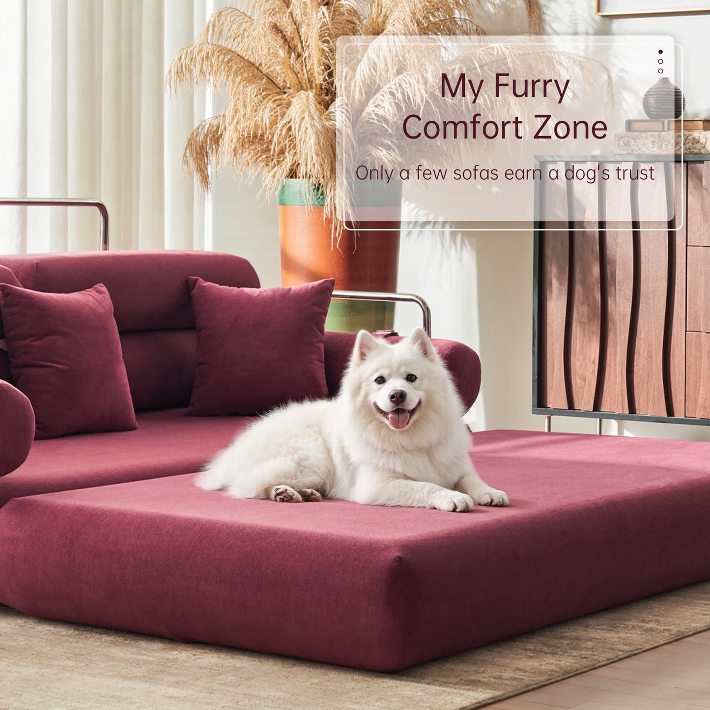 Convertible Sleeper Sofa Bed With Rounded Arm Supports PremiumMemoryFoam Comforts