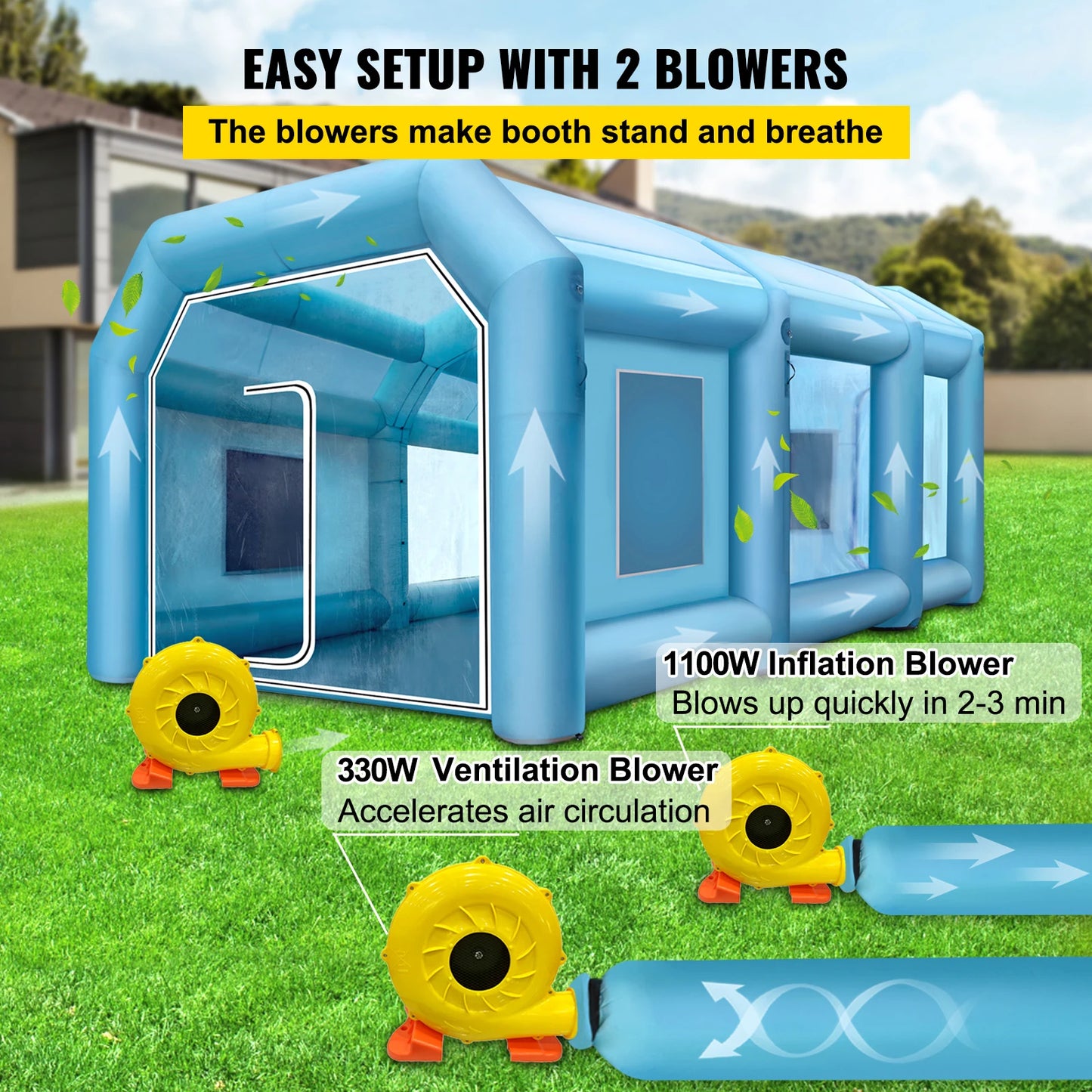 SucceBuy Inflatable Spray Booth Tent For Car Painting