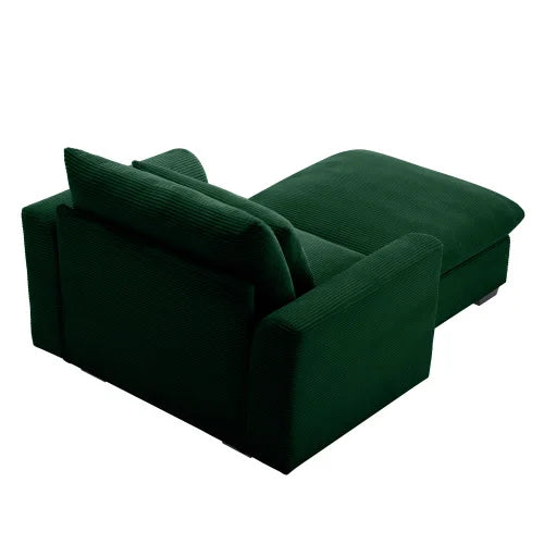 Modular Corduroy Sofa With Storage Ottoman For Living Room