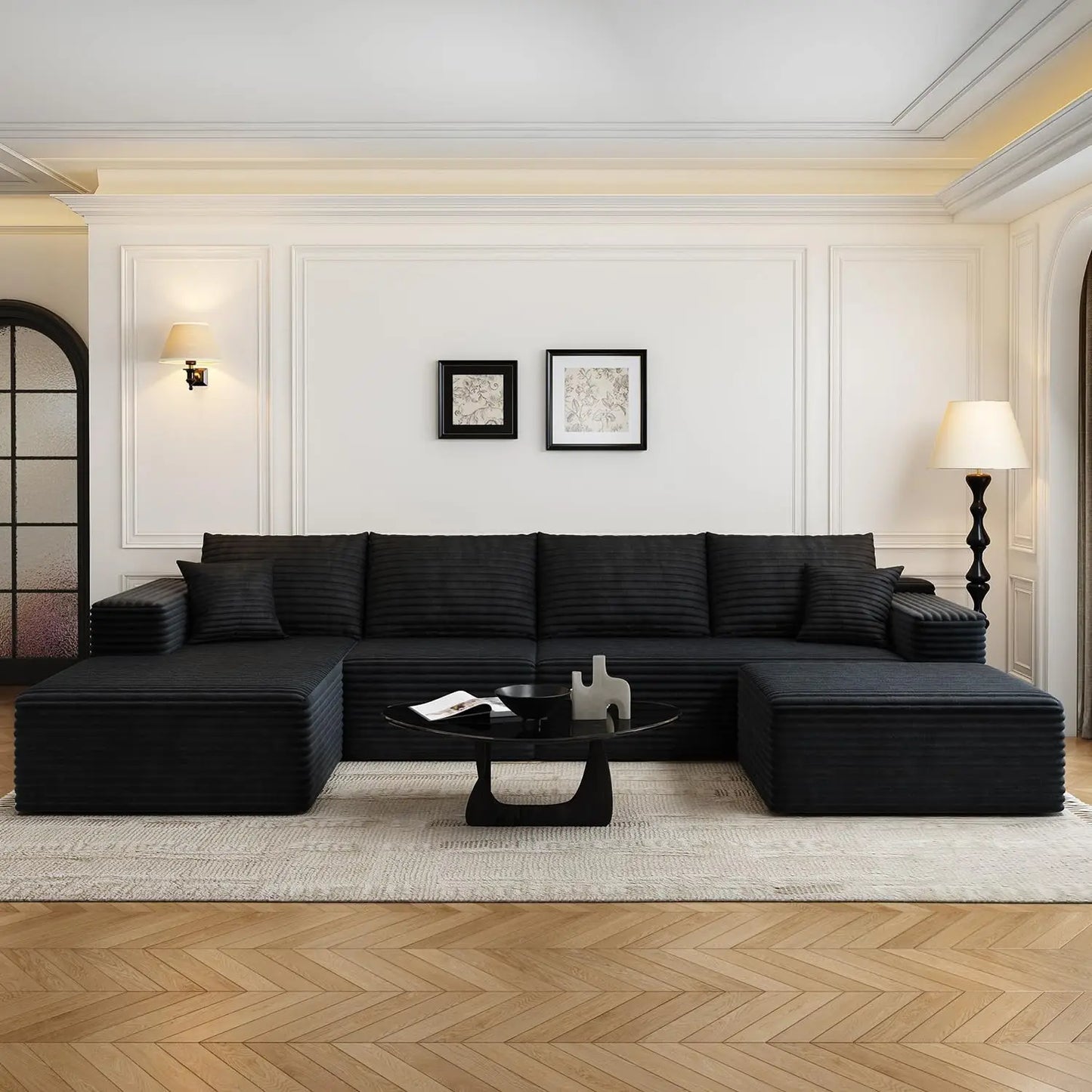 XPLVCN Modular Sectional Sofa With L Shaped Chaise Modern Upholstered