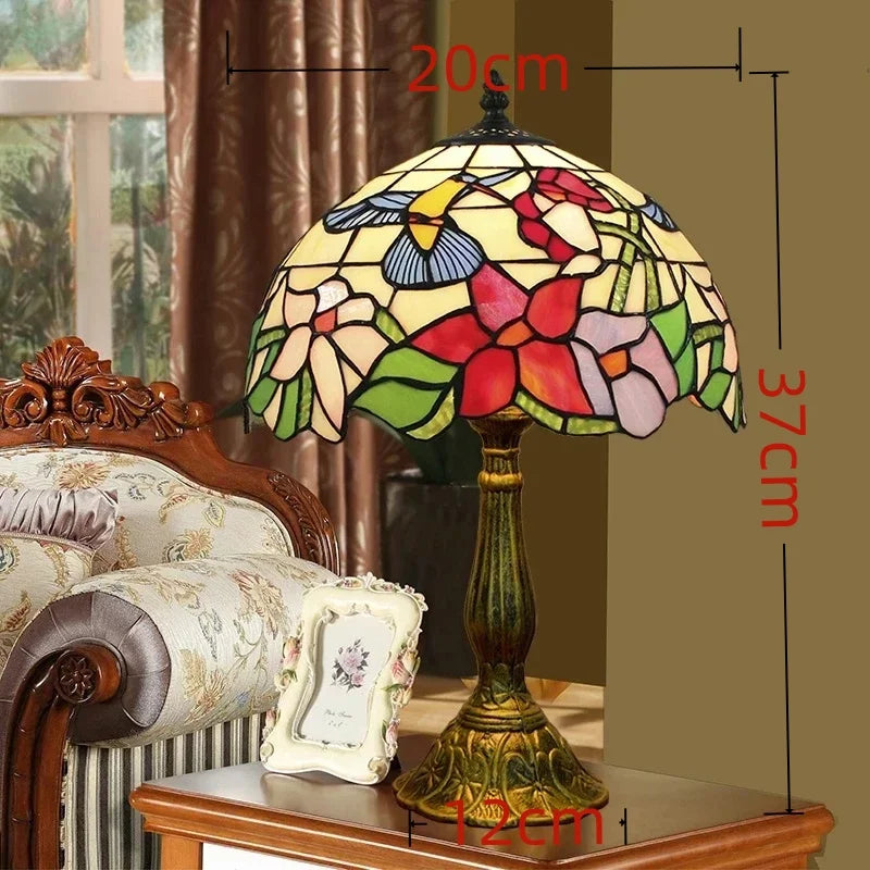 Jiankexing Retro Stained Glass Desk Lamp For Home Lighting