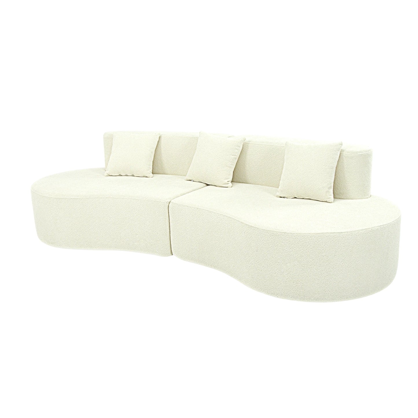 US Modern Curved 4 Seat Modular Sectional Sofa Living Room