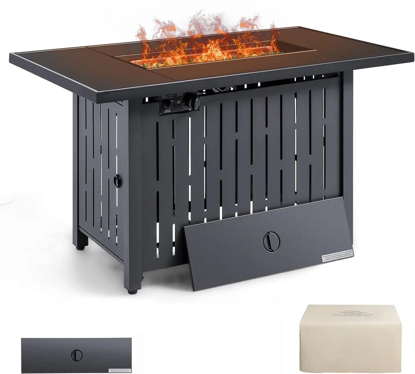 Propane Gas Fire Pit Table Outdoor 50,000 BTU Rectangular