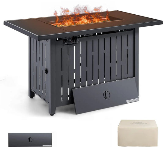 Propane Gas Fire Pit Table Outdoor 50,000 BTU Rectangular