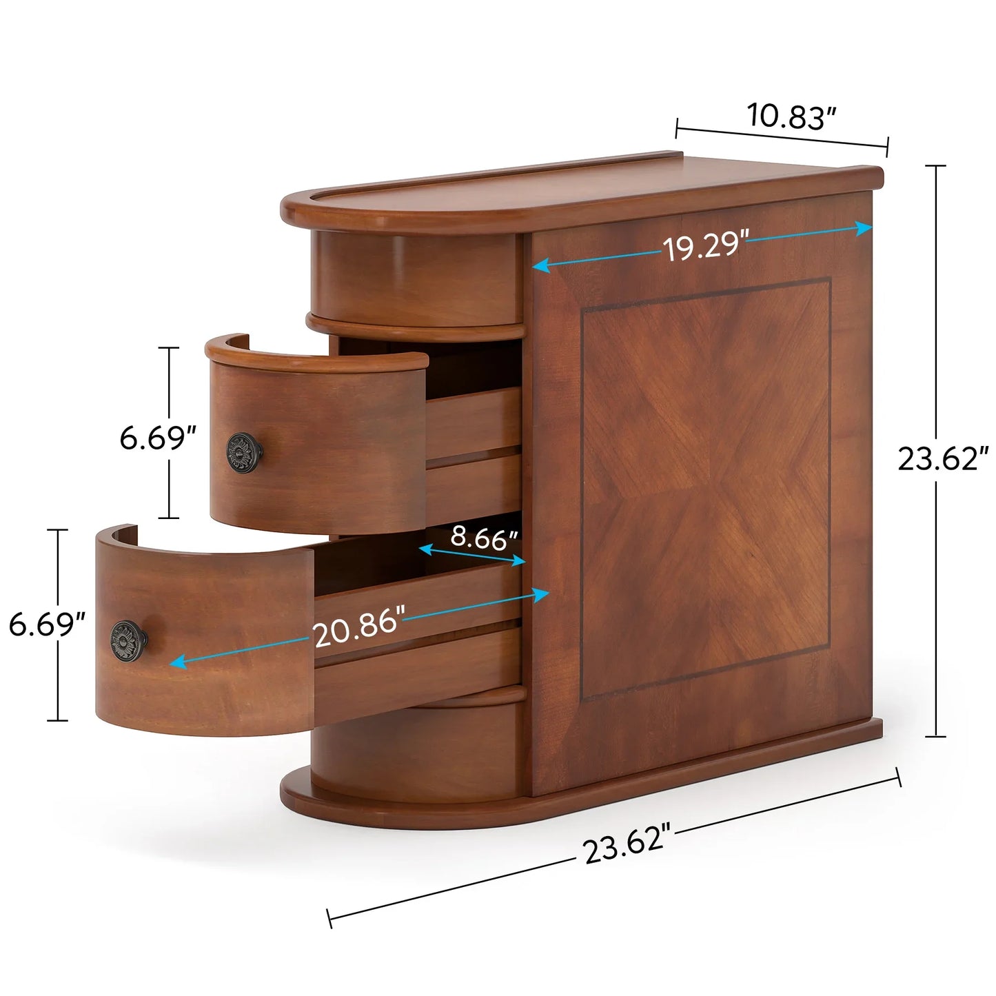 Tribesigns End Table Solid Wood Nightstand With Drawer