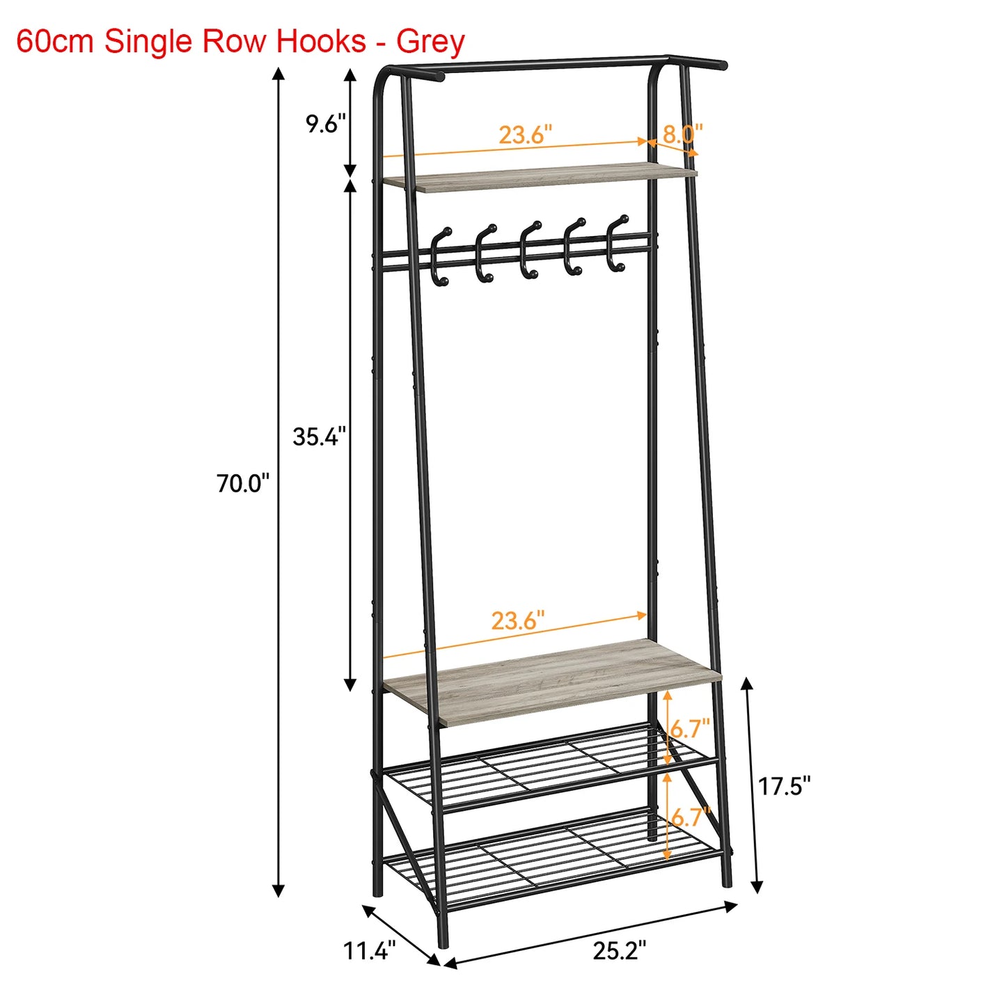 TWISTER.CK Coat Rack Shoe Bench 4in1 Hall Tree Entryway