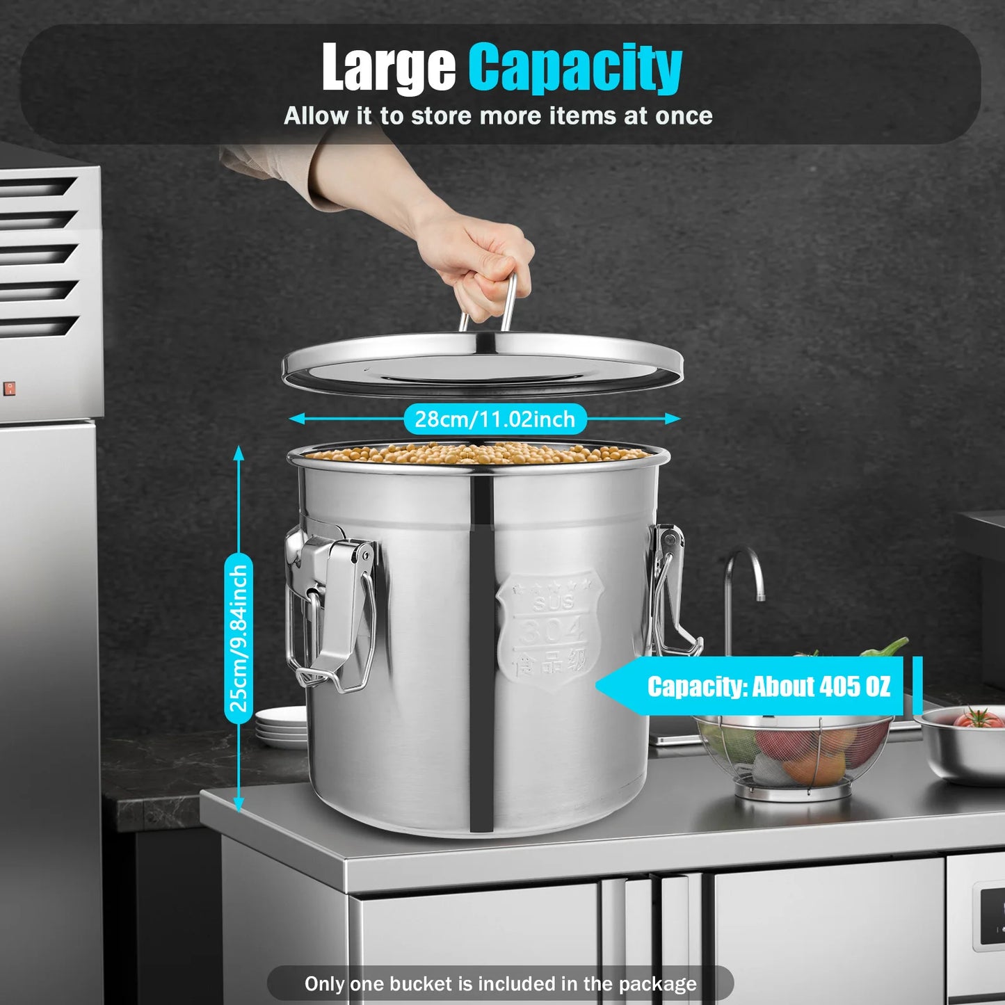 Bymaocar Stainless Steel Cereal Storage Container Airtight