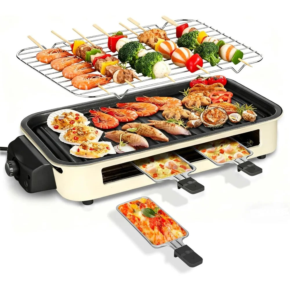 NBVCX 1500W Smokeless Indoor Grill 2-In-1 Removable Grill Plate