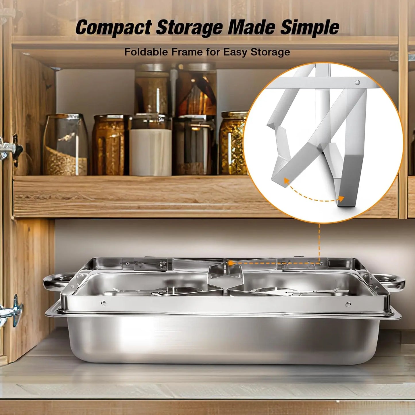 Hign-concerned Stainless Steel Chafing Dish Buffet Set With Lids And Holders For Restaurant Catering
