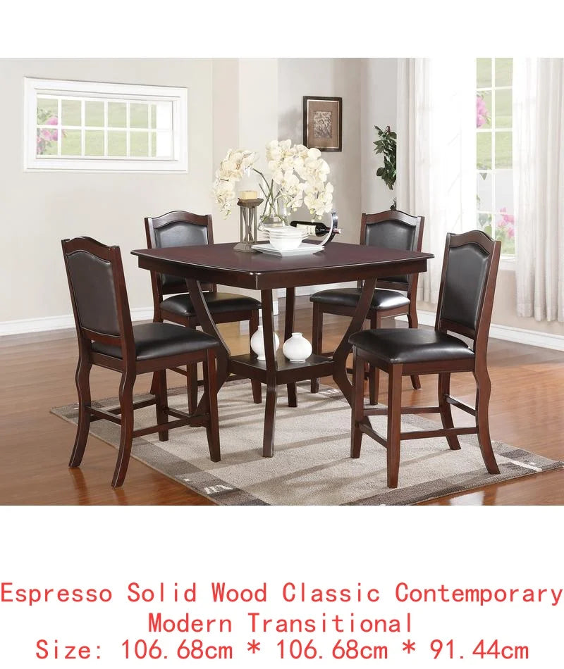 Formal Dining Set With Solid Wood Table And 6 Chairs