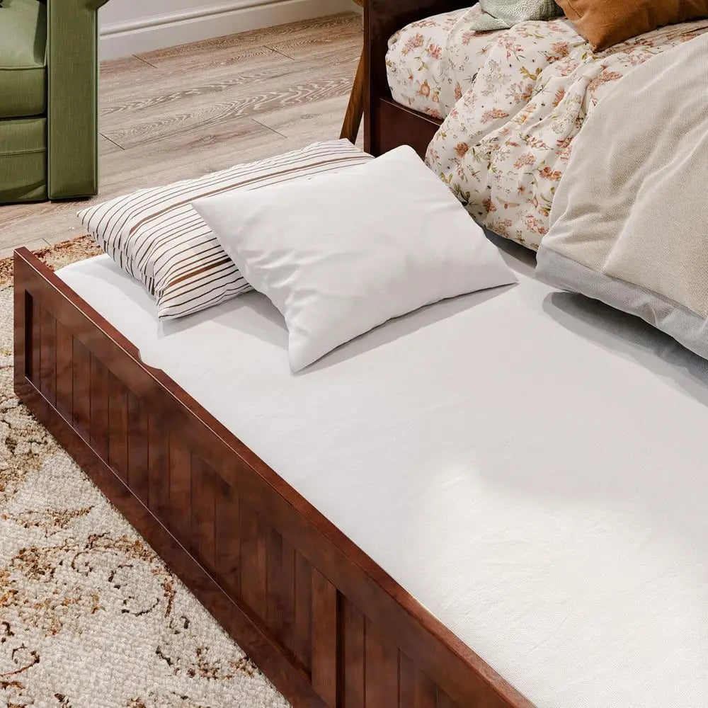AI Nantucket Twin Wood Daybed With Twin Trundle Walnut