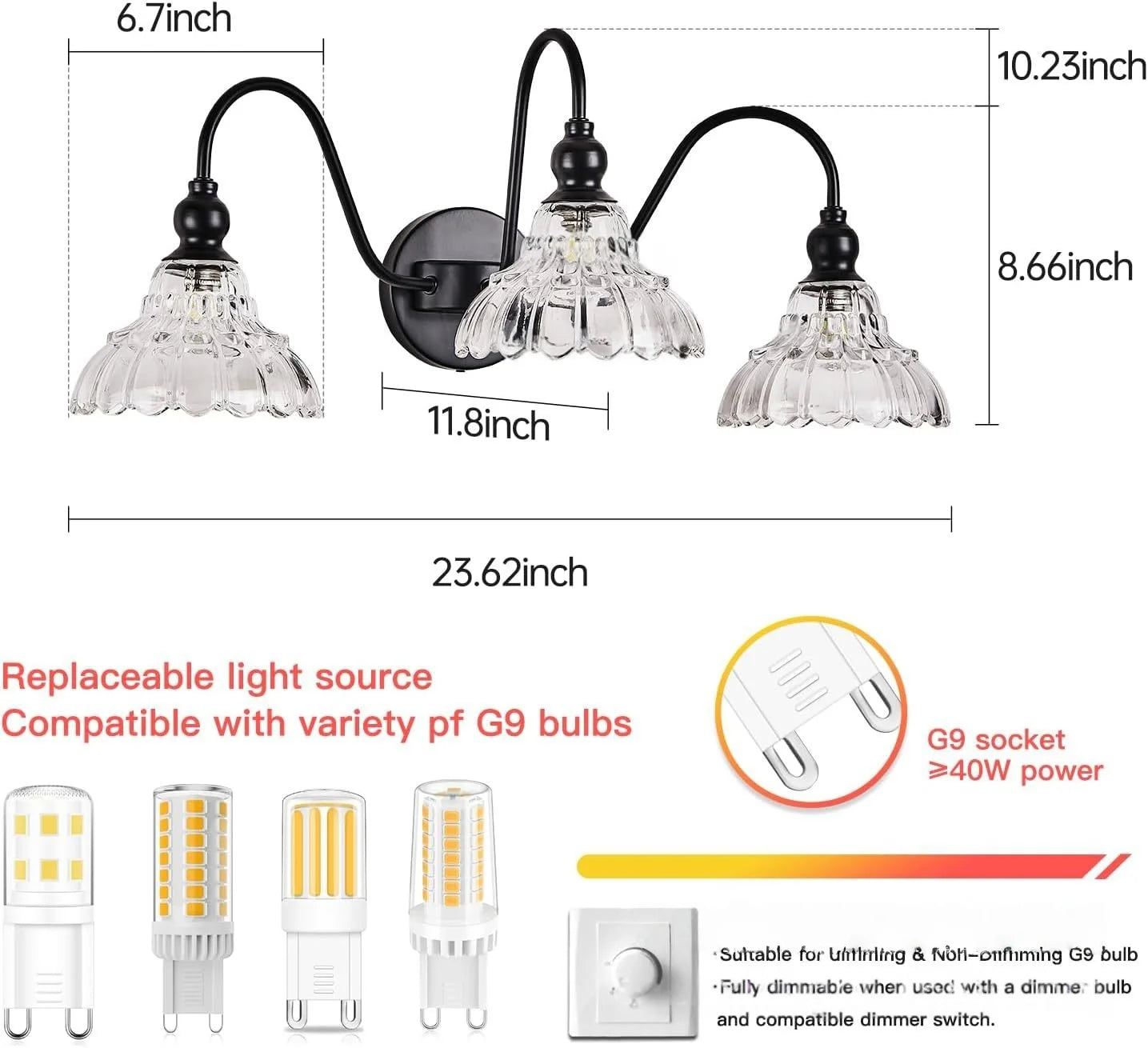 Normichy LED Pendant Light Glass Flower Fixture For Living Room