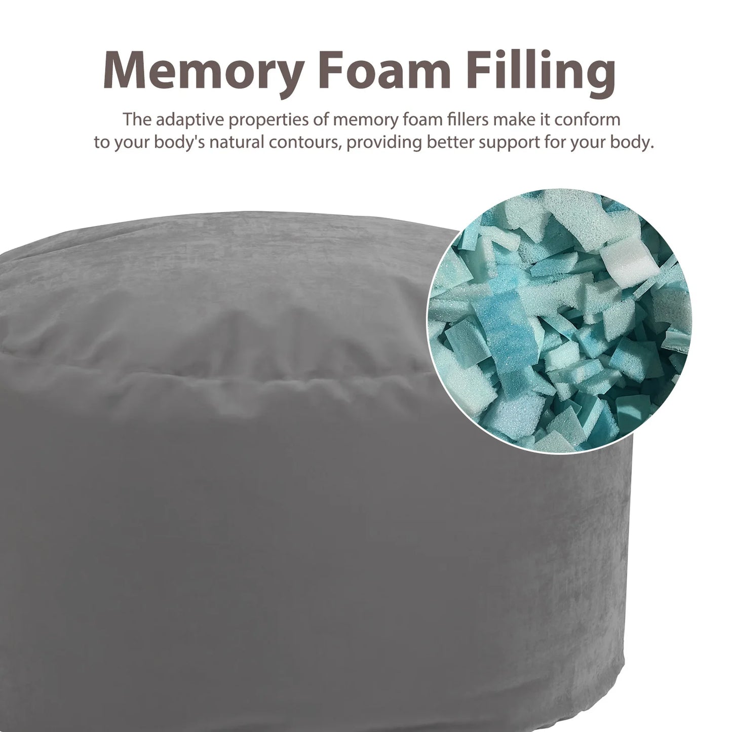 JHK Bean Bag Chair Foam Filled With Removable Cover For Gaming Reading And Home Theater