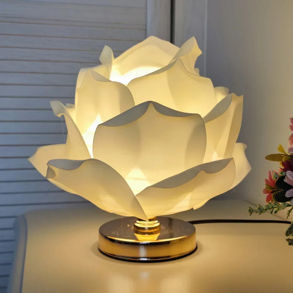 Creative Rose Floral Table Lamps For Girls Bedroom
