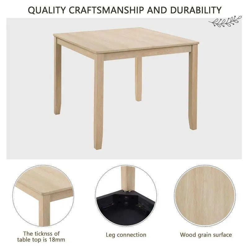 Modern Wooden Dining Table Set With Four Chairs For Kitchen