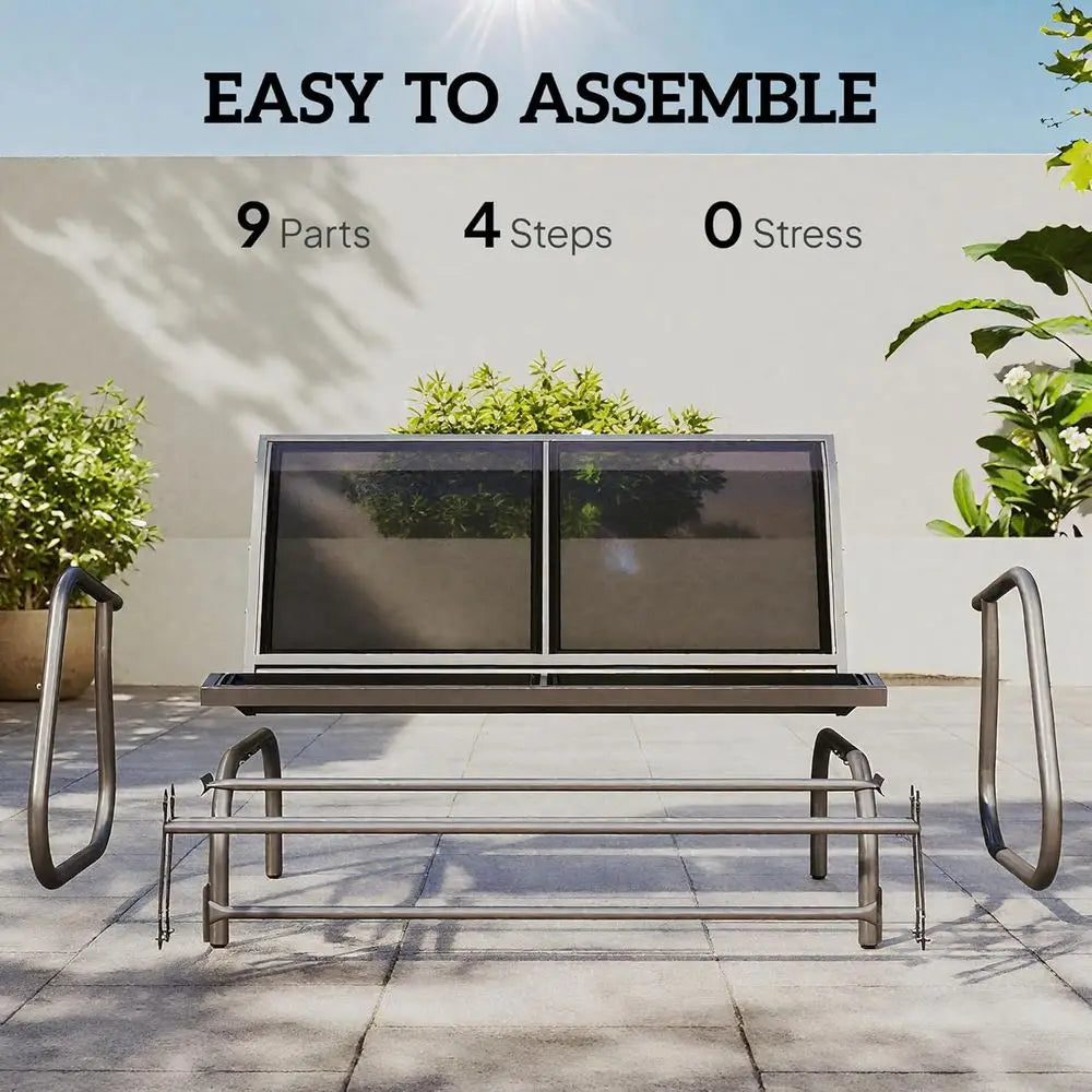 DAFIFY Outdoor Glider Bench Patio Swing for Garden Porch