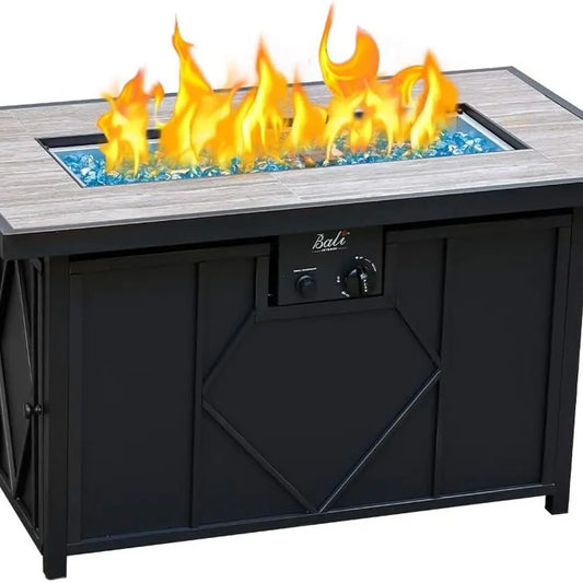 Propane Fire Pit Table Rectangular 60,000 BTU Outdoor Patio Backyard